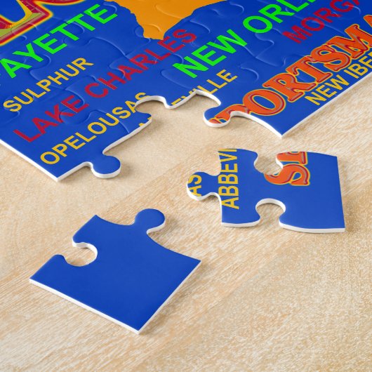 Louisiana State Pride Map Silhouette Legpuzzel (Zijkant)