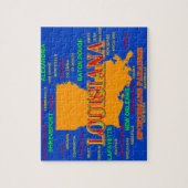 Louisiana State Pride Map Silhouette Legpuzzel (Verticaal)