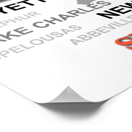 Louisiana State Pride Map Silhouette Poster (Hoek)