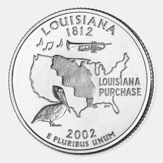 Louisiana State Quarter Ronde Sticker (Voorkant)