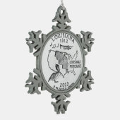 Louisiana State Quarter Tin Sneeuwvlok Ornament (Links)