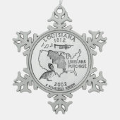 Louisiana State Quarter Tin Sneeuwvlok Ornament (Voorkant)