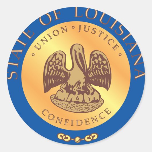 Louisiana State Seal Ronde Sticker (Voorkant)