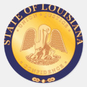Louisiana State Seal Ronde Sticker (Voorkant)