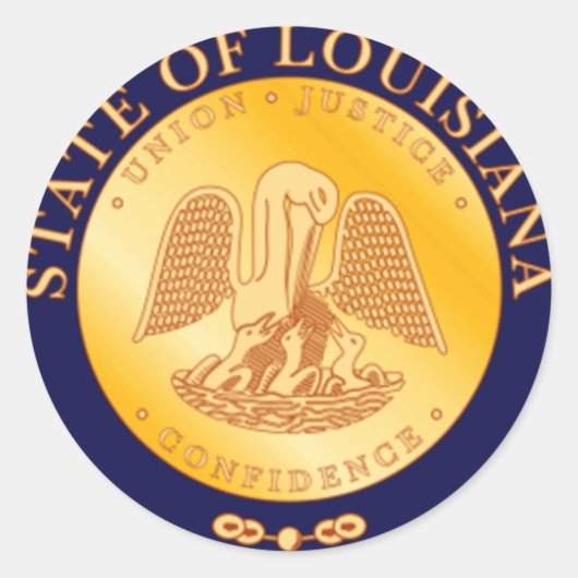 Louisiana State Seal Ronde Sticker (Voorkant)