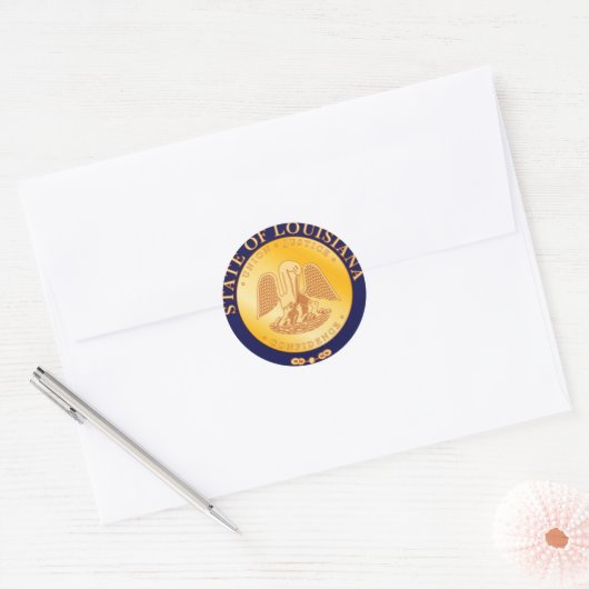 Louisiana State Seal Ronde Sticker (Envelop)
