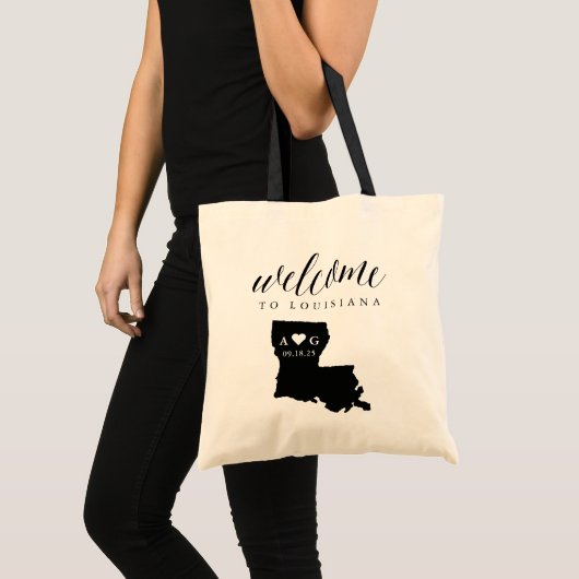 Louisiana State Silhouette Wedding Welcome Tas (Voorkant (product))