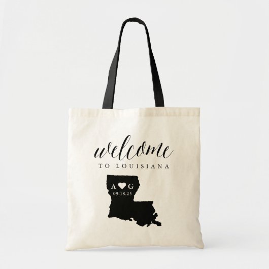 Louisiana State Silhouette Wedding Welcome Tas (Voorkant)