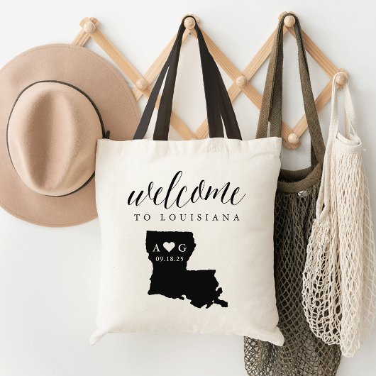 Louisiana State Silhouette Wedding Welcome Tas