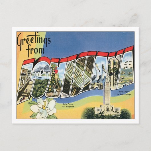 Louisiana States USA Briefkaart (Voorkant)