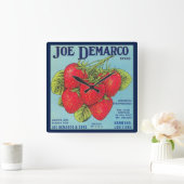 Louisiana Stawberry Crate Label Vierkante Klok (Huis)