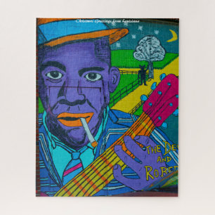 Louisiana Street Art.Kerstgroeten Legpuzzel