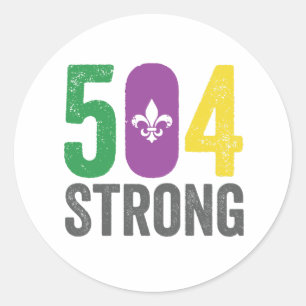Louisiana Strong 504 NOLA Strong Carnaval Ronde Sticker