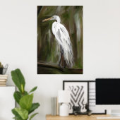 Louisiana Swamp Crane Poster (Thuiskantoor)