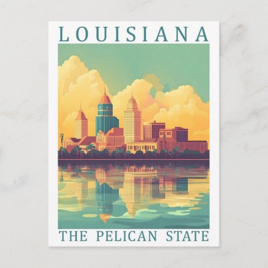 Louisiana the Pelican State USA Travel Place Briefkaart (Voorkant)