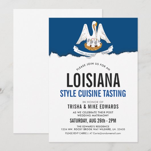 Louisiana Thed Cuisine | Vlaggenuitnodiging Kaart (Voorkant / Achterkant)