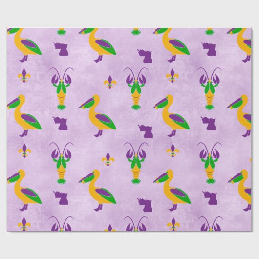 Louisiana Thmed Mardi Gras Cadeaupapier (Vlak)
