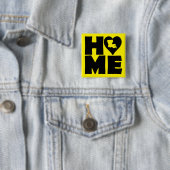 Louisiana Thuis Hart Staat Knop Badge Speld Vierkante Button 5,1 Cm (In situ)