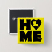 Louisiana Thuis Hart Staat Knop Badge Speld Vierkante Button 5,1 Cm (Voorkant /achterkant)