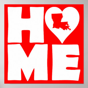 Louisiana Thuis Hart Staat Poster Bord