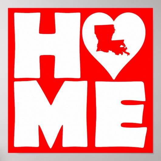 Louisiana Thuis Hart Staat Poster Bord (Voorkant)