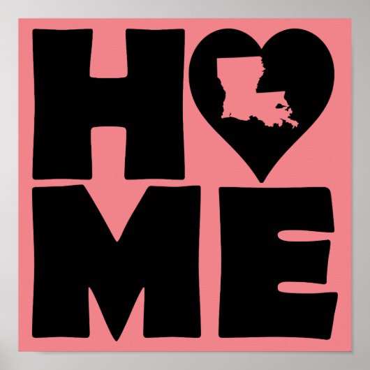Louisiana Thuis Hart Staat Poster Bord (Voorkant)