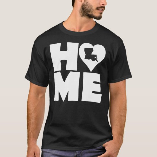 Louisiana Thuis Hart Staat T-Shirts (Voorkant)