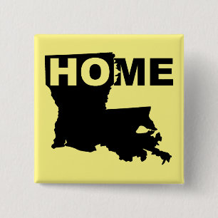 Louisiana Thuis Weg Van Staat Knop Badge Speld Vierkante Button 5,1 Cm