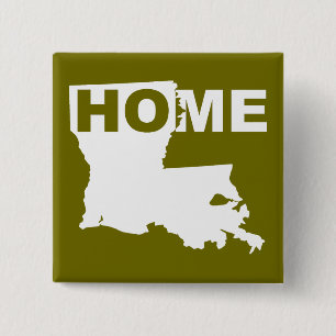 Louisiana Thuis Weg Van Staat Knop Badge Speld Vierkante Button 5,1 Cm