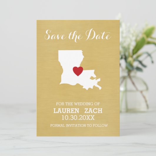 Louisiana Thuiskart - Trouwkaart Save the Date (Staand voorkant)
