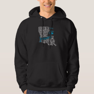 Louisiana Thuisstaat La Mandala Kaart Usa Amerika Hoodie