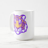 Louisiana Tiger Coffee Cup - Handgetekende Tijger Koffiemok (Voorkant links)