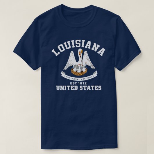 Louisiana USA Est. 1812 Patriottische vlag T Shirt (Design voorkant)