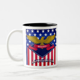 Louisiana USA Flag Tweekleurige Koffiemok