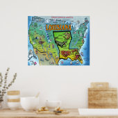 Louisiana USA Map Poster (Keuken)