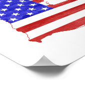 Louisiana USA silhouette-kaart Poster (Hoek)