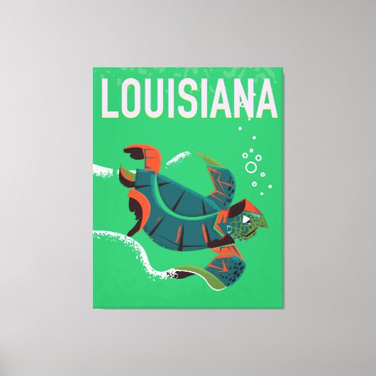 louisiana USA vintage poster art Canvas Afdruk (Voorkant)