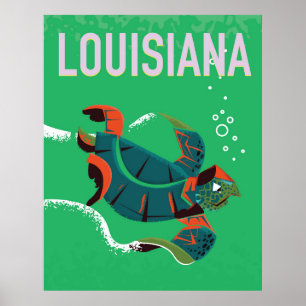 Louisiana USA vintage reisposter kunst Poster