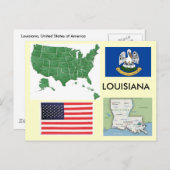 Louisiana, Verenigde Staten Briefkaart (Voorkant / Achterkant)