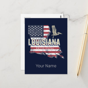 Louisiana Verenigde Staten Retro Kaart Verenigde