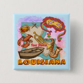 Louisiana Vierkante Button 5,1 Cm (Voorkant)