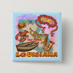 Louisiana Vierkante Button 5,1 Cm