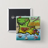 Louisiana Vierkante Button 5,1 Cm (Voorkant /achterkant)