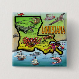 Louisiana Vierkante Button 5,1 Cm