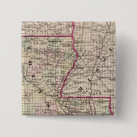 Louisiana Vierkante Button 5,1 Cm (Voorkant)