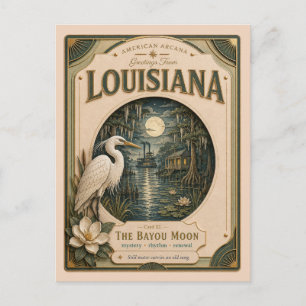 Louisiana Vintage Paper Cut Amerikaanse Arcana Briefkaart