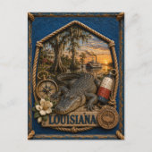 Louisiana Vintage Reizen Briefkaart (Voorkant)
