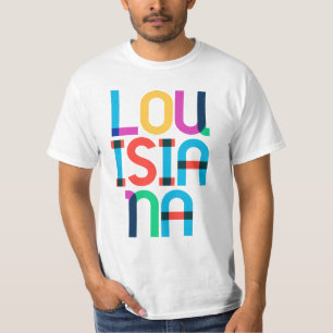 Louisiana Vintage Retro Pop Art 80s Primaire Kleur T-shirt