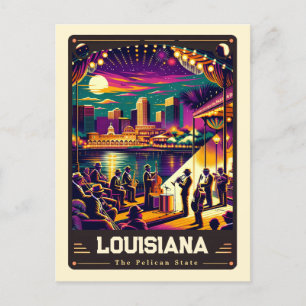 Louisiana   Vintage van patriottische spirit Briefkaart
