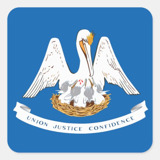 Louisiana vlag vierkante sticker (Voorkant)